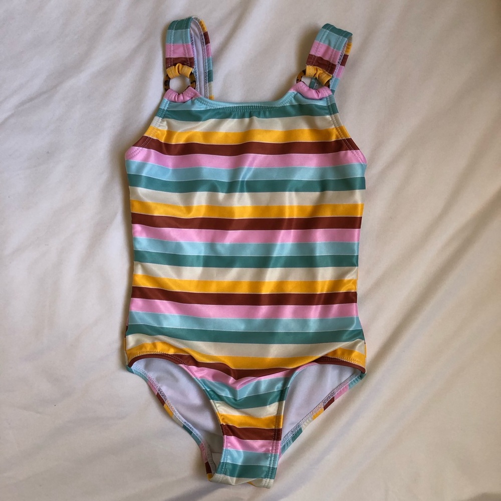 Striped Pastel One-Piece Swimsuit